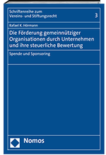 Buch "Die Förderung gemeinnütziger Organisationen durch Unternehmen und ihre steuerliche Bewertung"